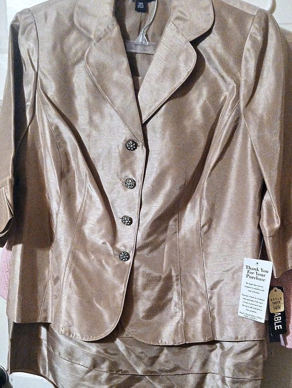 Satin-Look Skirt Suit Set NWT